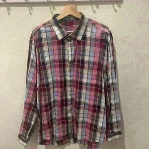 Tasso Elba Checked Button Down Long Sleeve Shirt XXL